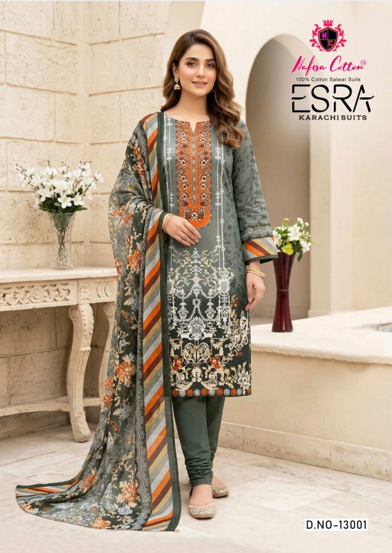 Esra vol 13 By Nafisa Indo Cotton Printed Karachi Dress Material